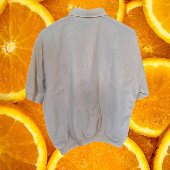 Vintage Palmerland Cream Short Sleeve Ribbed Polo‎ Golf Shirt Size Large - Picture 7 of 7